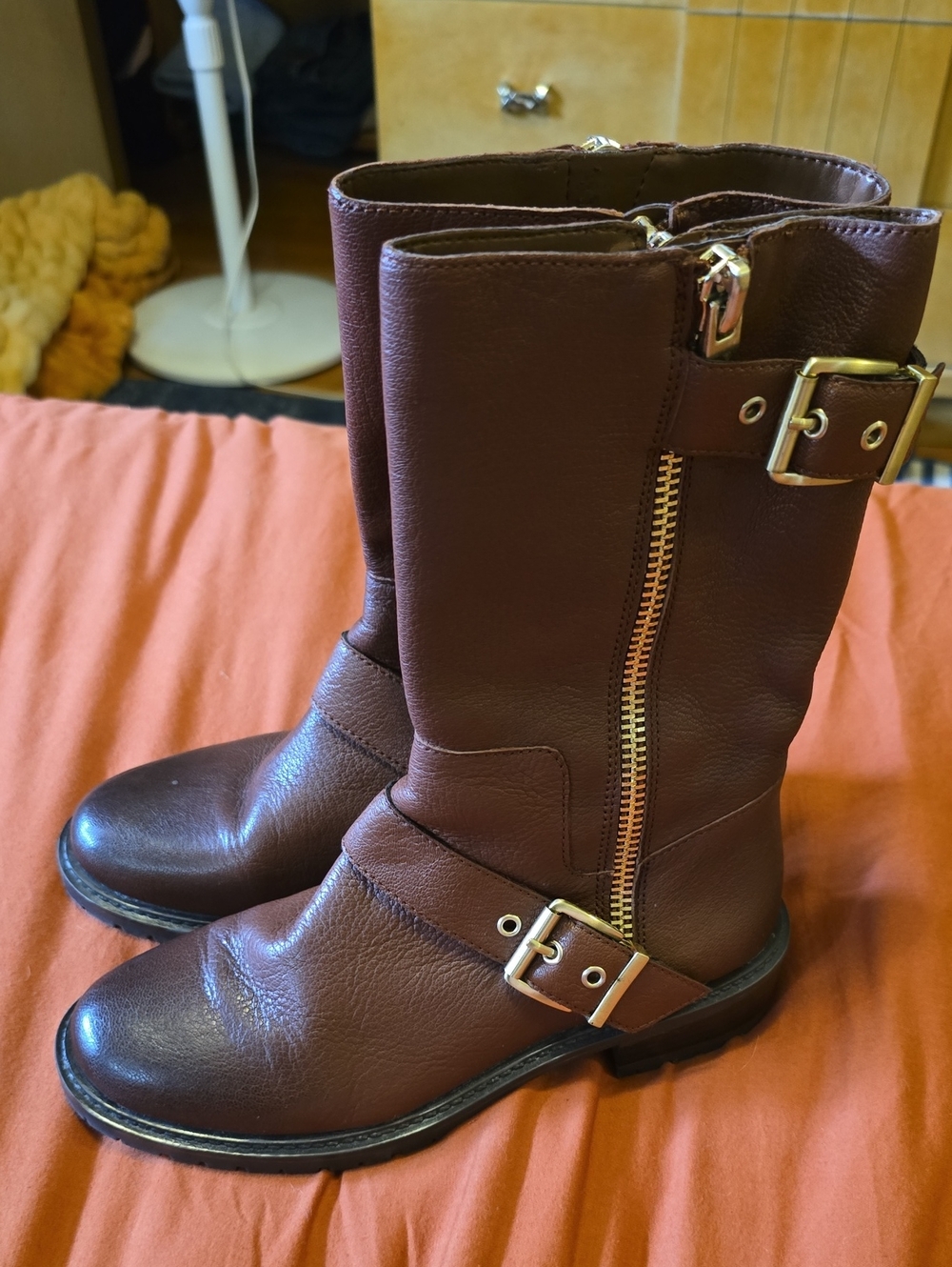 BCBGeneration Burgundy Black Ombre Moto Boot